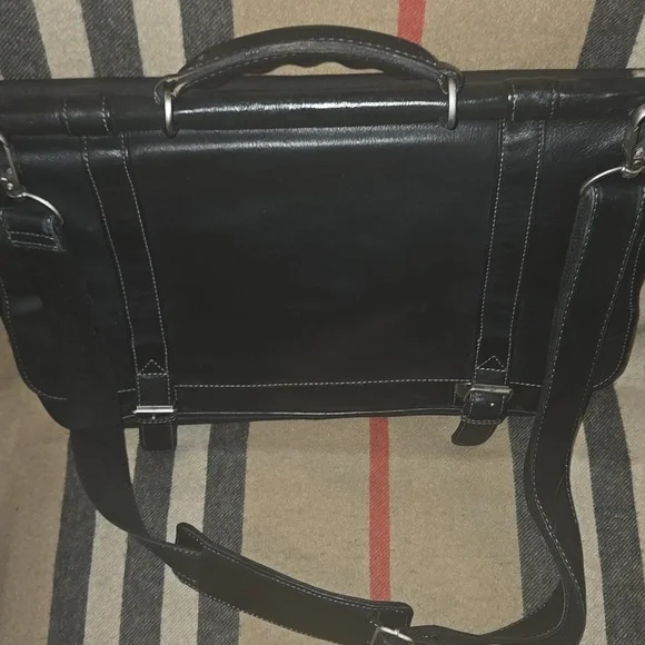Vintage El Portal Black  Leather Breifcase Messenger Bag - Picture 9 of 11